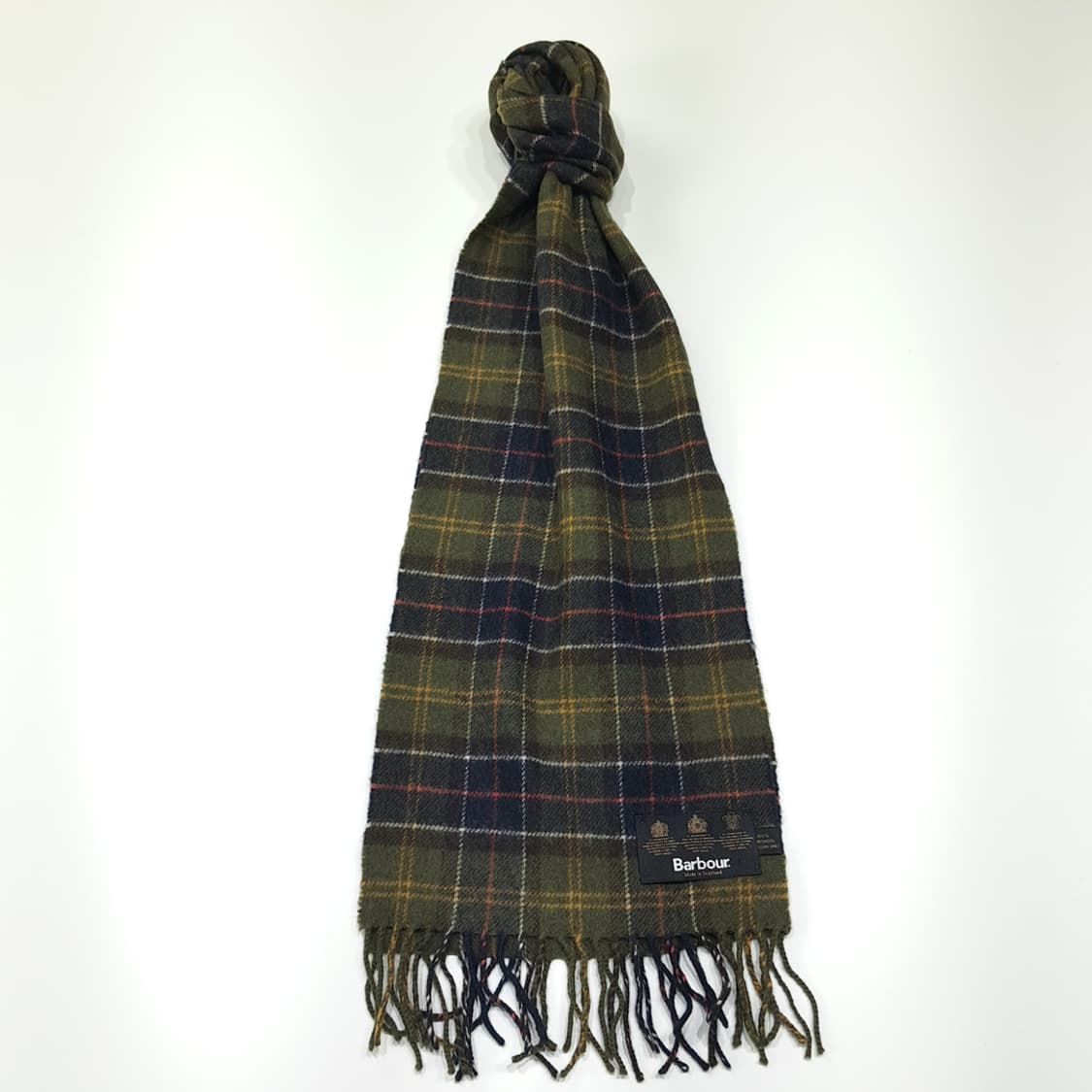 MX338 바버 올리브그린 타탄체크 램스울 목도리 머플러 상품이미지1