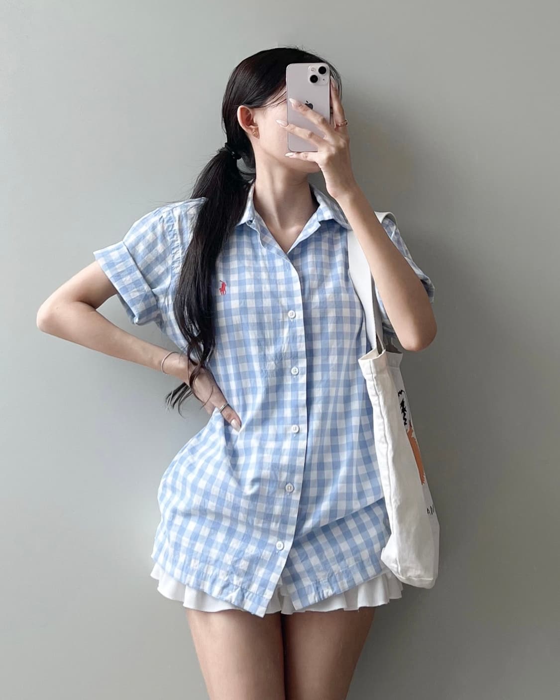 폴로 체크 반팔 셔츠  상품이미지3