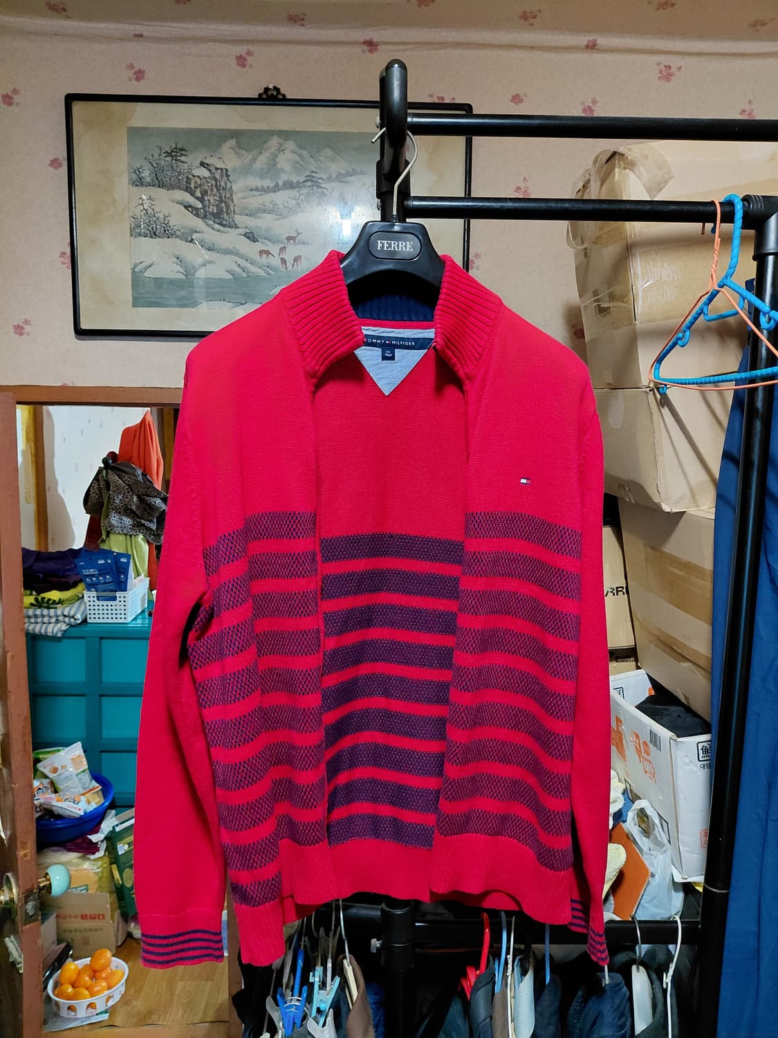 [타미힐피거]코튼 풀집업 가디건 L(105)사이즈 상품이미지3