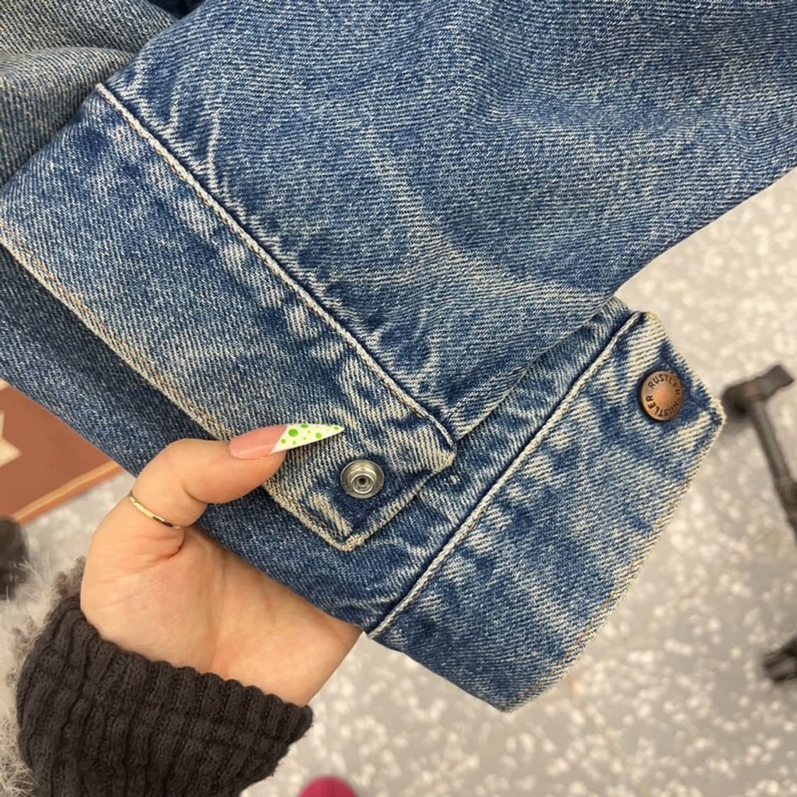 러슬러 올드스쿨 빈티지 90's 데미지 워싱 데님자켓 L C09306 상품이미지6