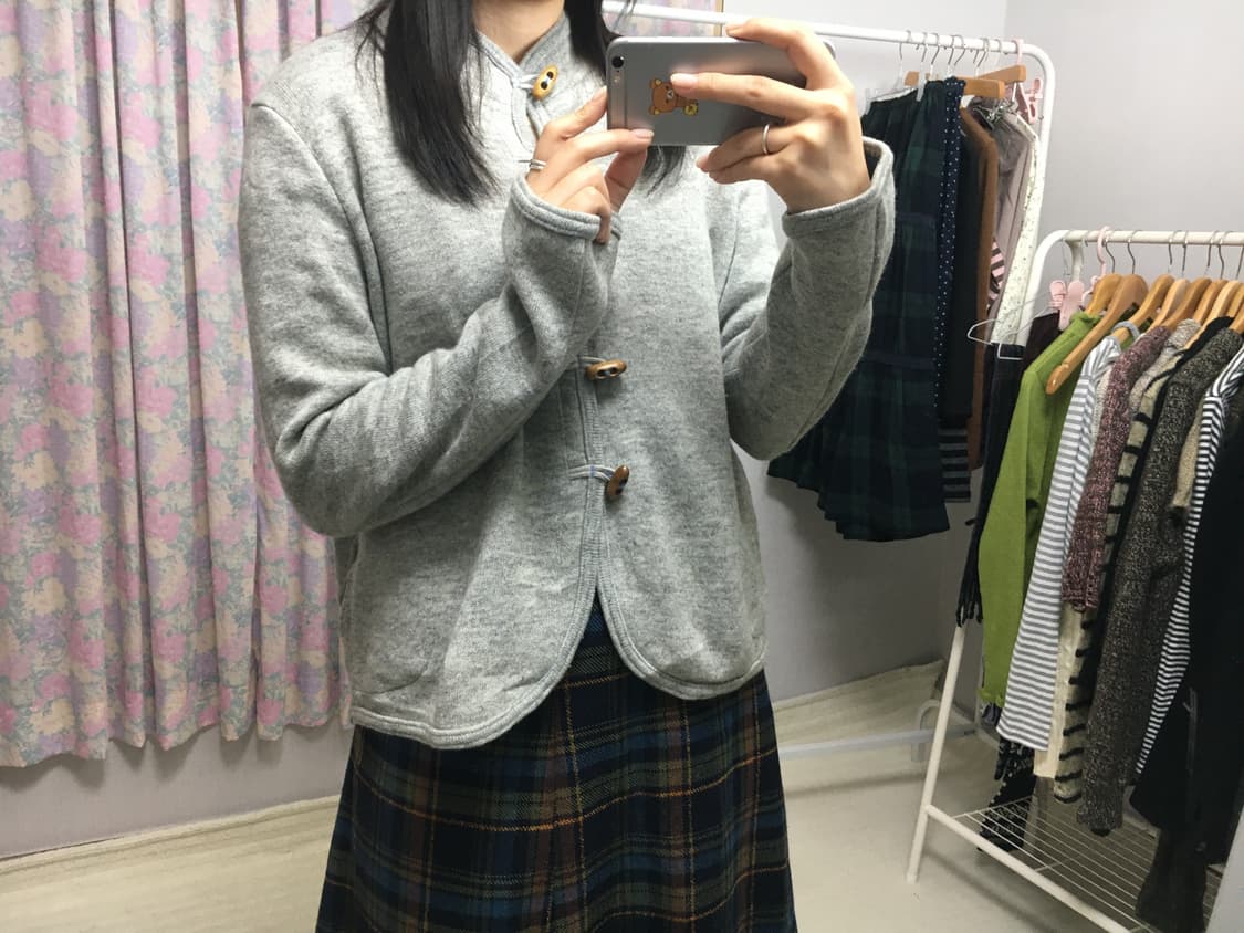 그레이 토글 가디건 상품이미지4