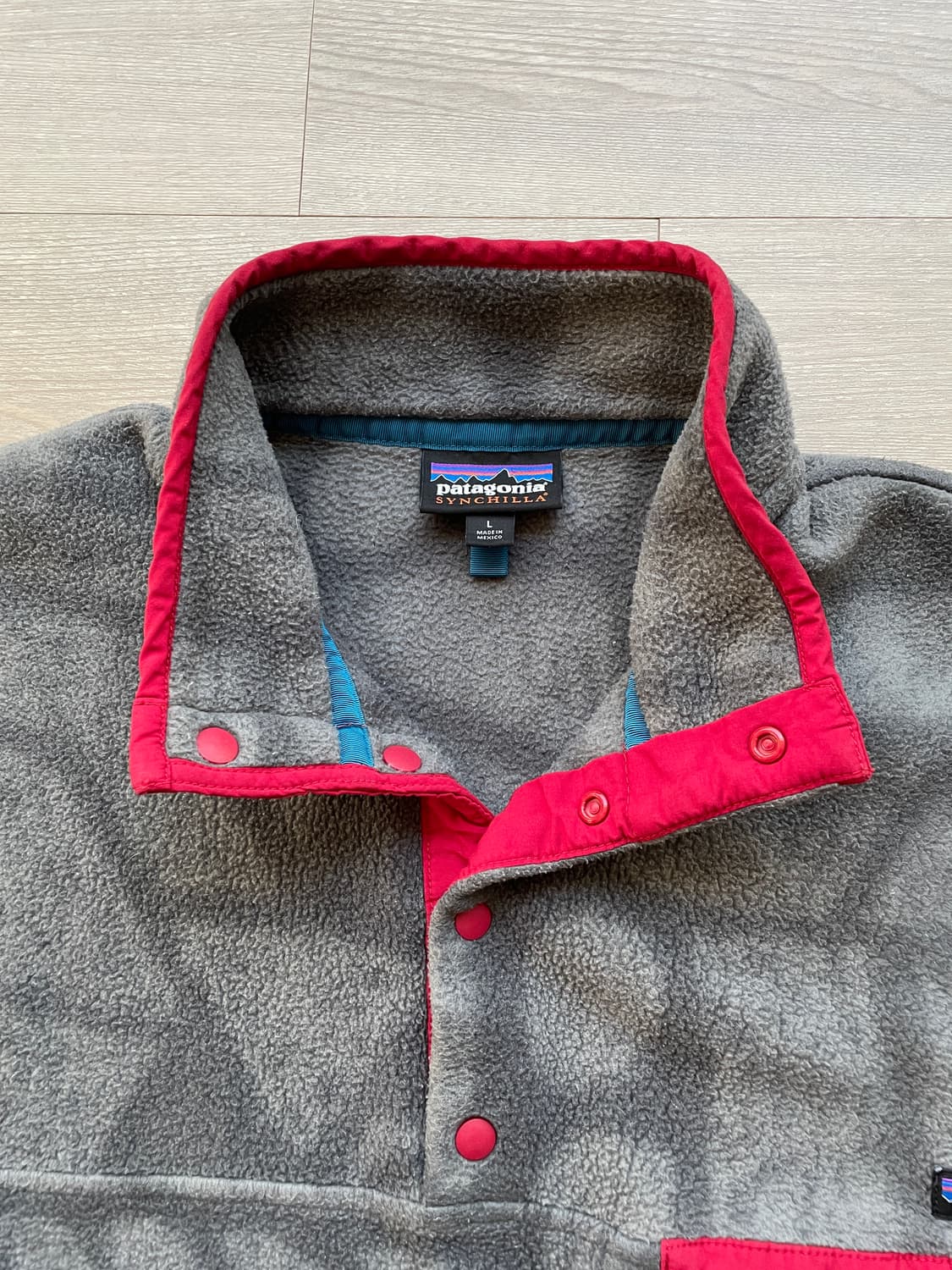 파타고니아 신칠라 아즈텍 그레이 레드 플리스 빈티지 patagonia 상품이미지3