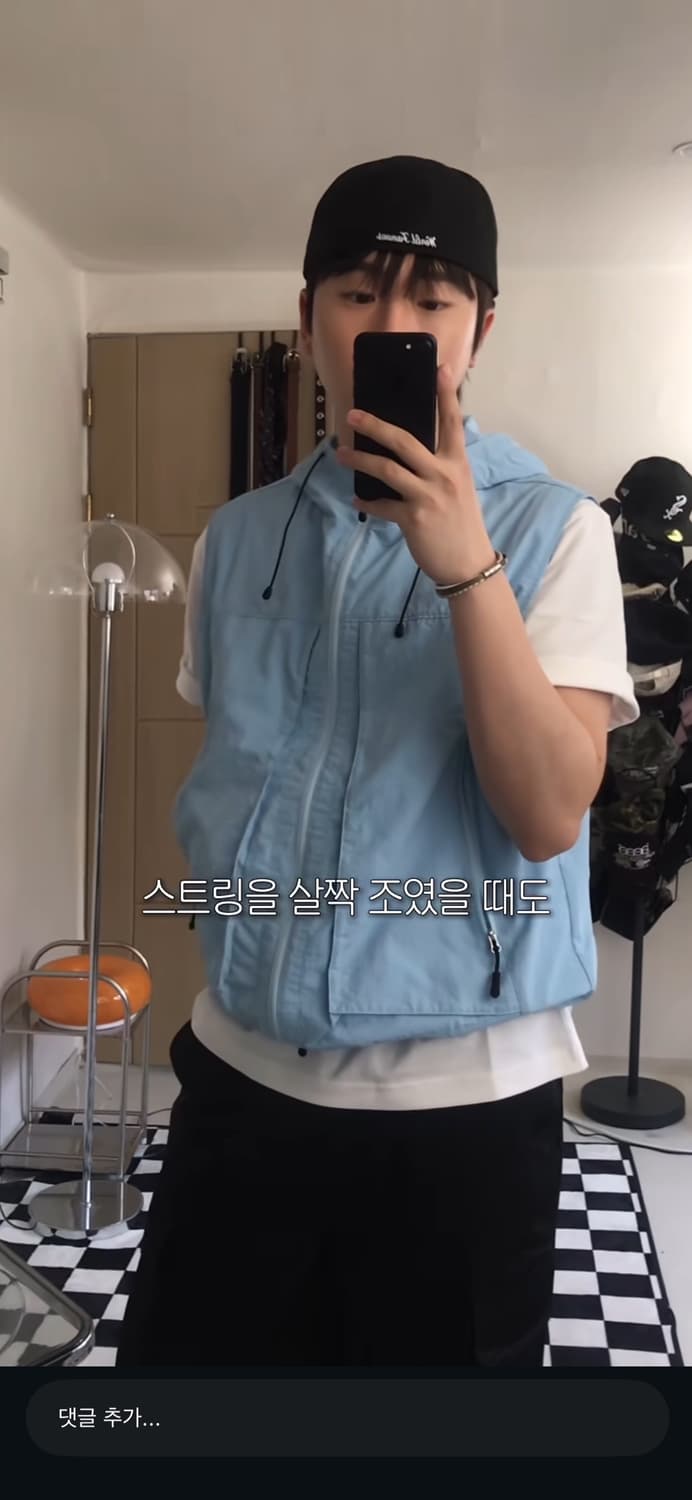 낫온리포투데이 X 호패션 하이넥 3D 포켓 후드 베스트 [스카이블루] 상품이미지3