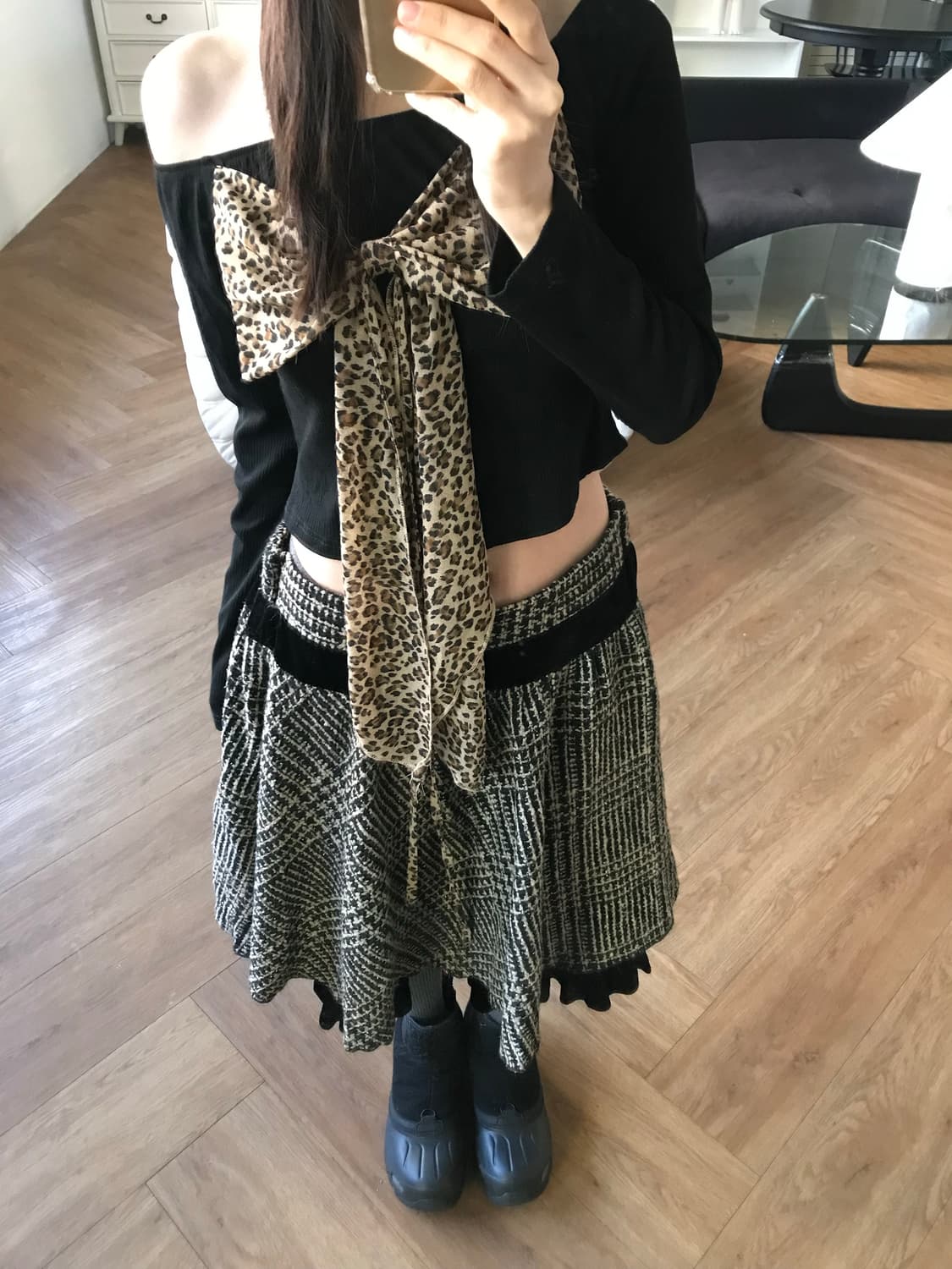 vintage tweed skirt 상품이미지4