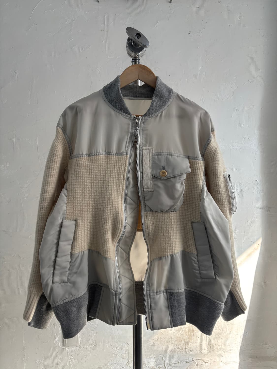 Sacai 사카이 그레이 패널 봄버 자켓 상품이미지4