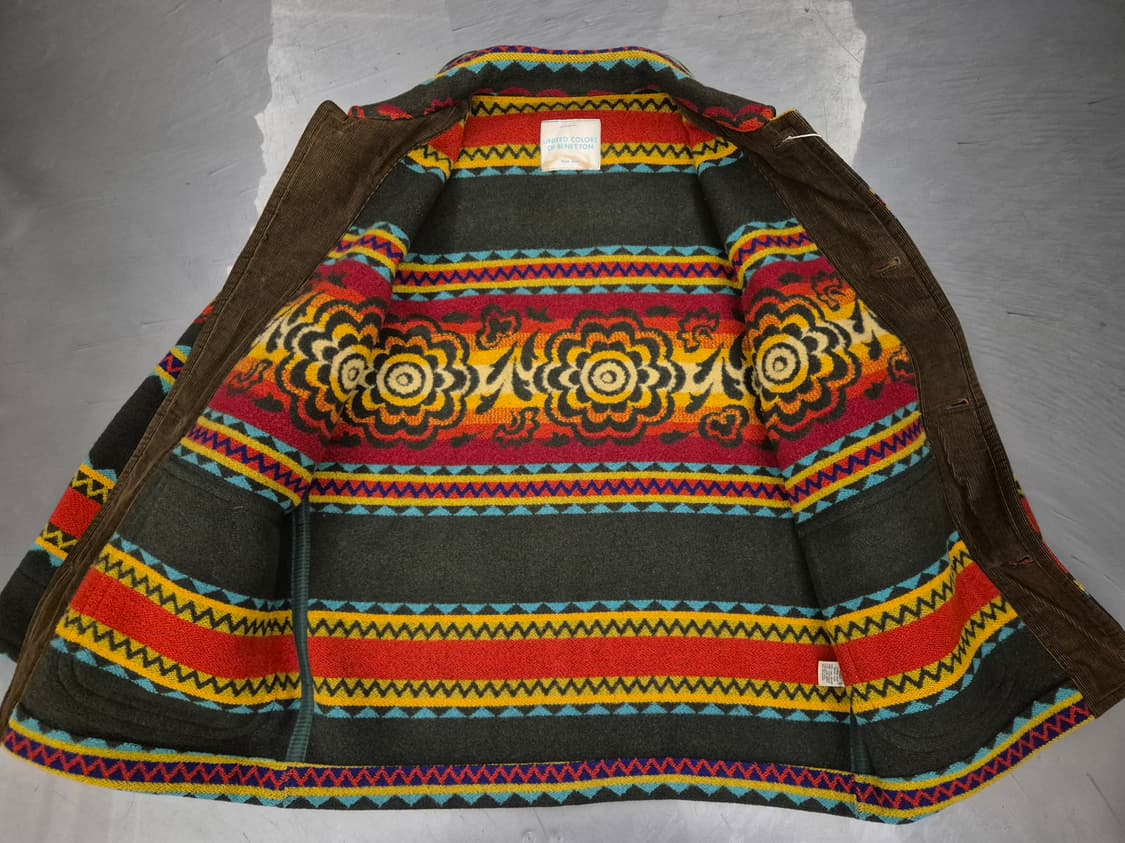 90s BENETTON 아즈텍 플라워 울 자켓 상품이미지3