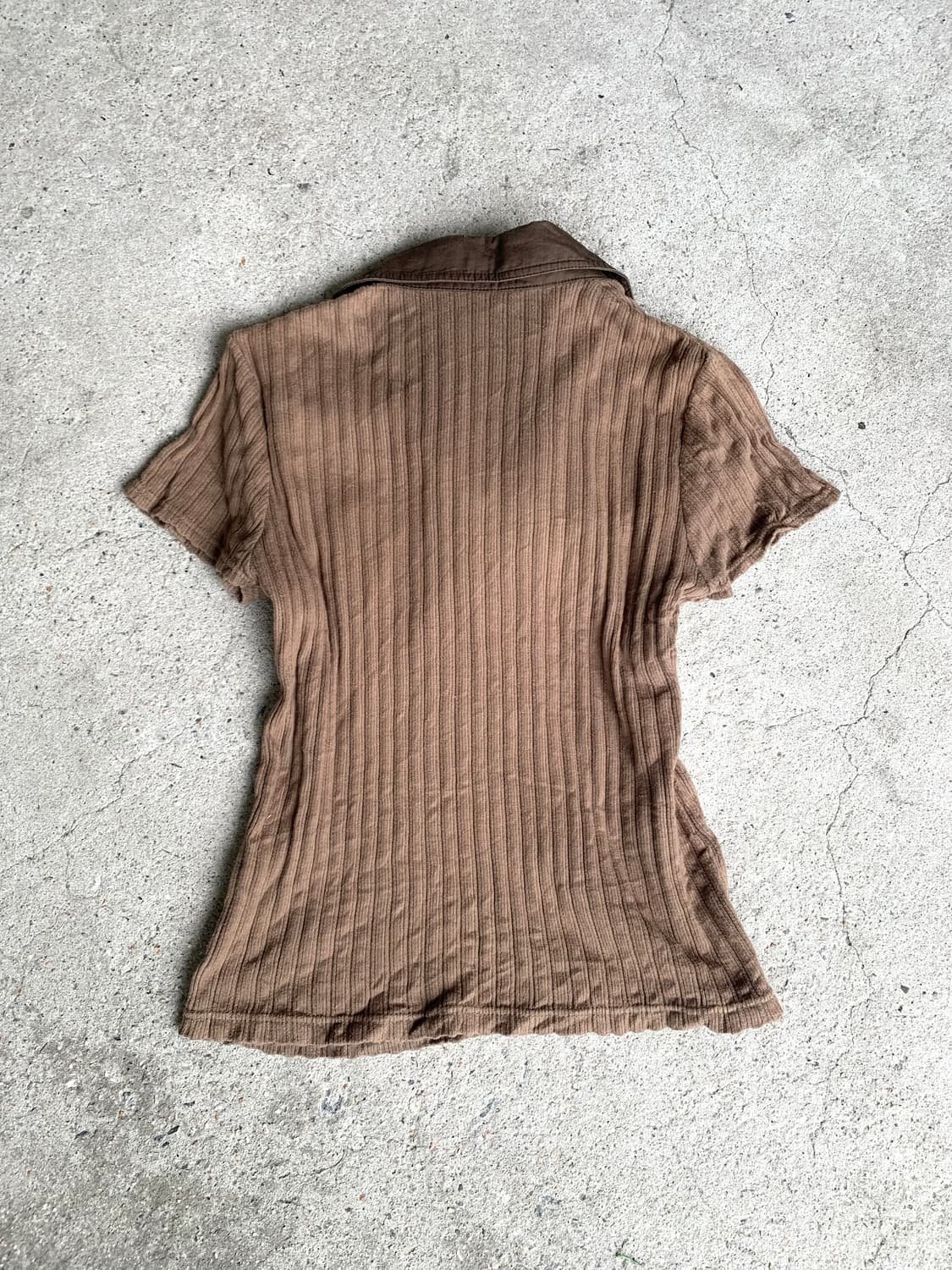Brown eyelet button lace top  상품이미지6