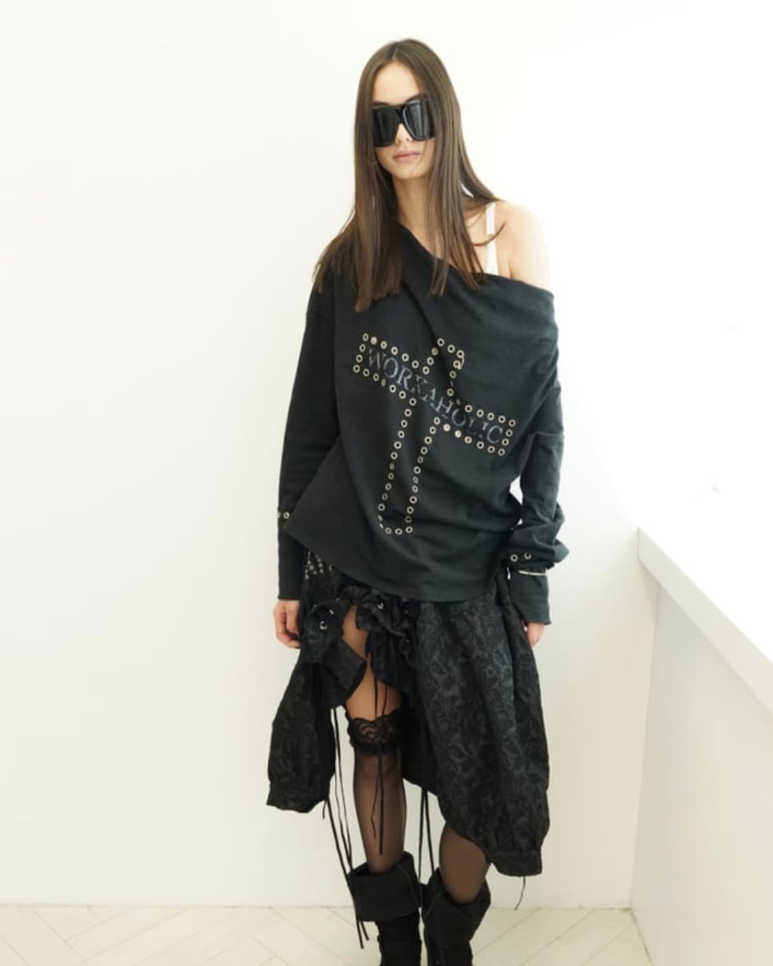 키묘 cross piercing batwing tee 상품이미지2
