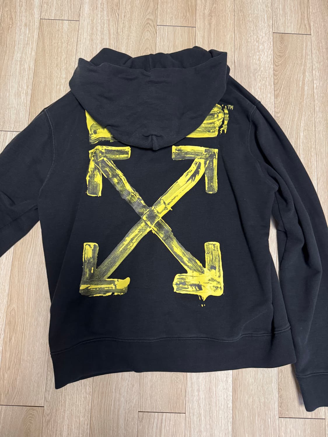 오프화이트 후드티 블랙 XL 상품이미지1