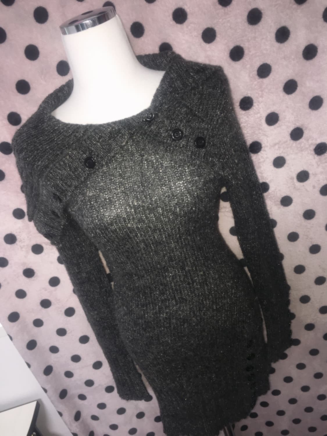 KanNa shop 빈티지 오네갸루 트임 니트 원피스 상품이미지1