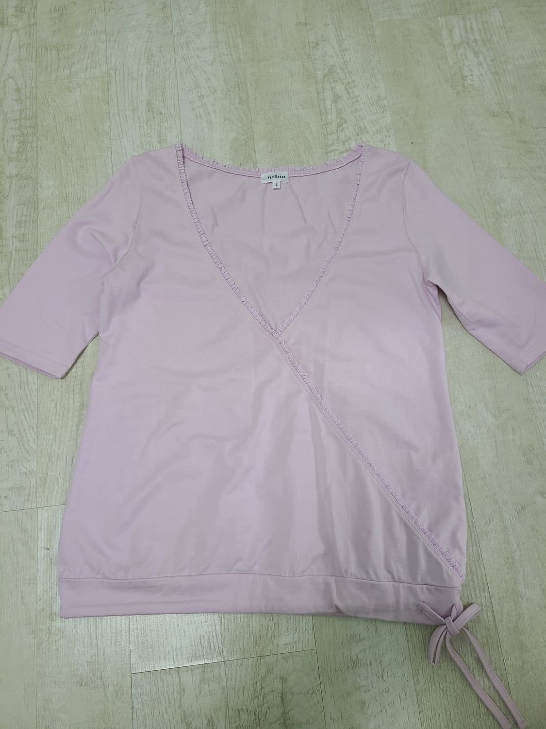 핑크 보라색 레이어드 티 상품이미지1