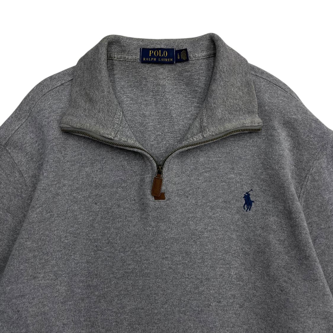 폴로 랄프로렌 네이비포니 그레이 니트 반집업 L 상품이미지4