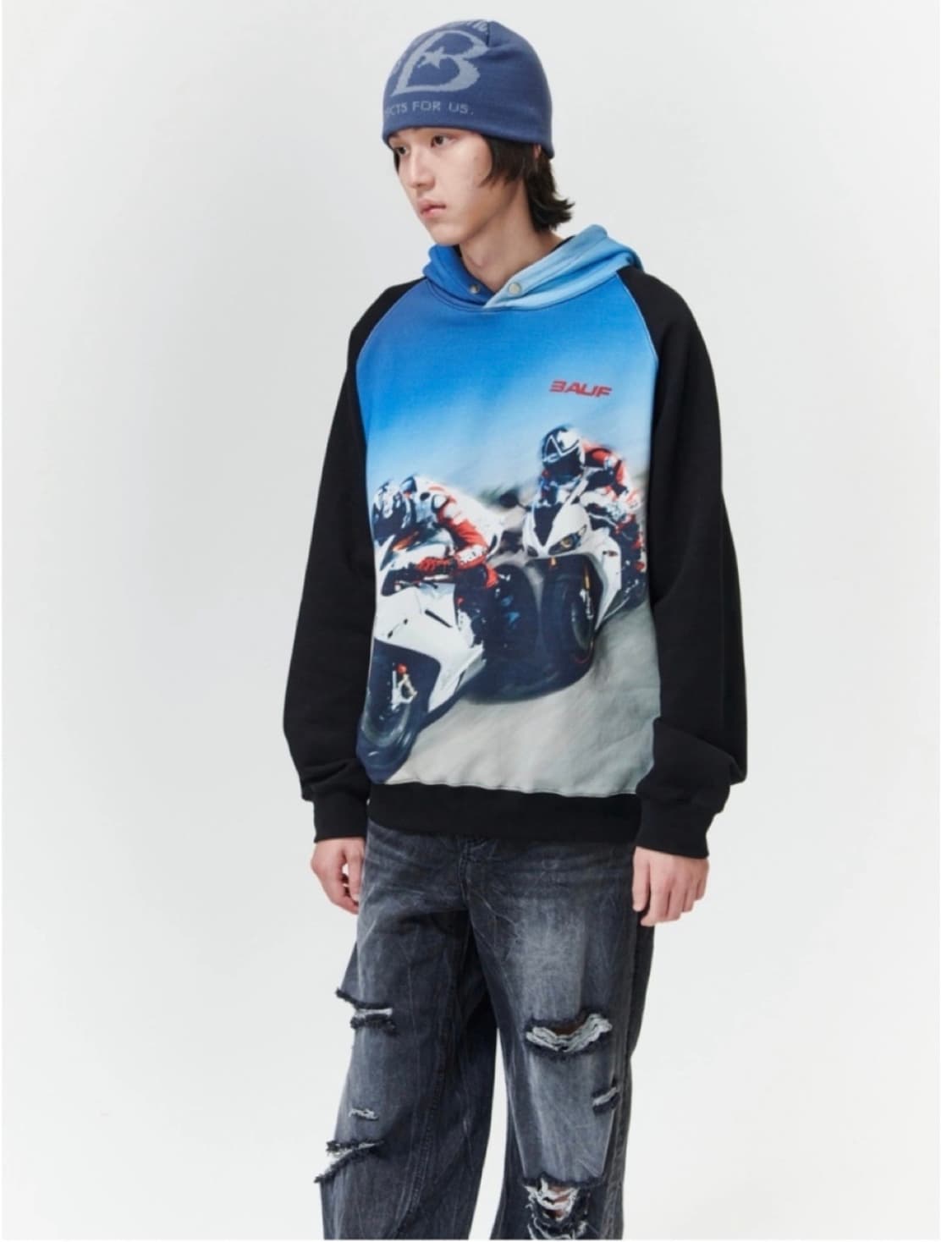 바우프 B LOGO 비니 빈티지블루 상품이미지8