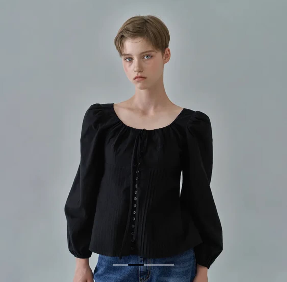 위드아웃썸머 montana long blouse black 상품이미지2