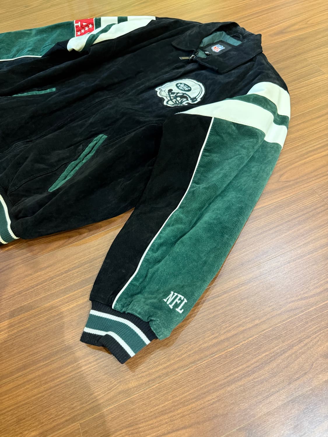 glll어패럴그룹 NFL 올드스쿨 바시티 가죽 래더자켓 뉴욕제츠 상품이미지9