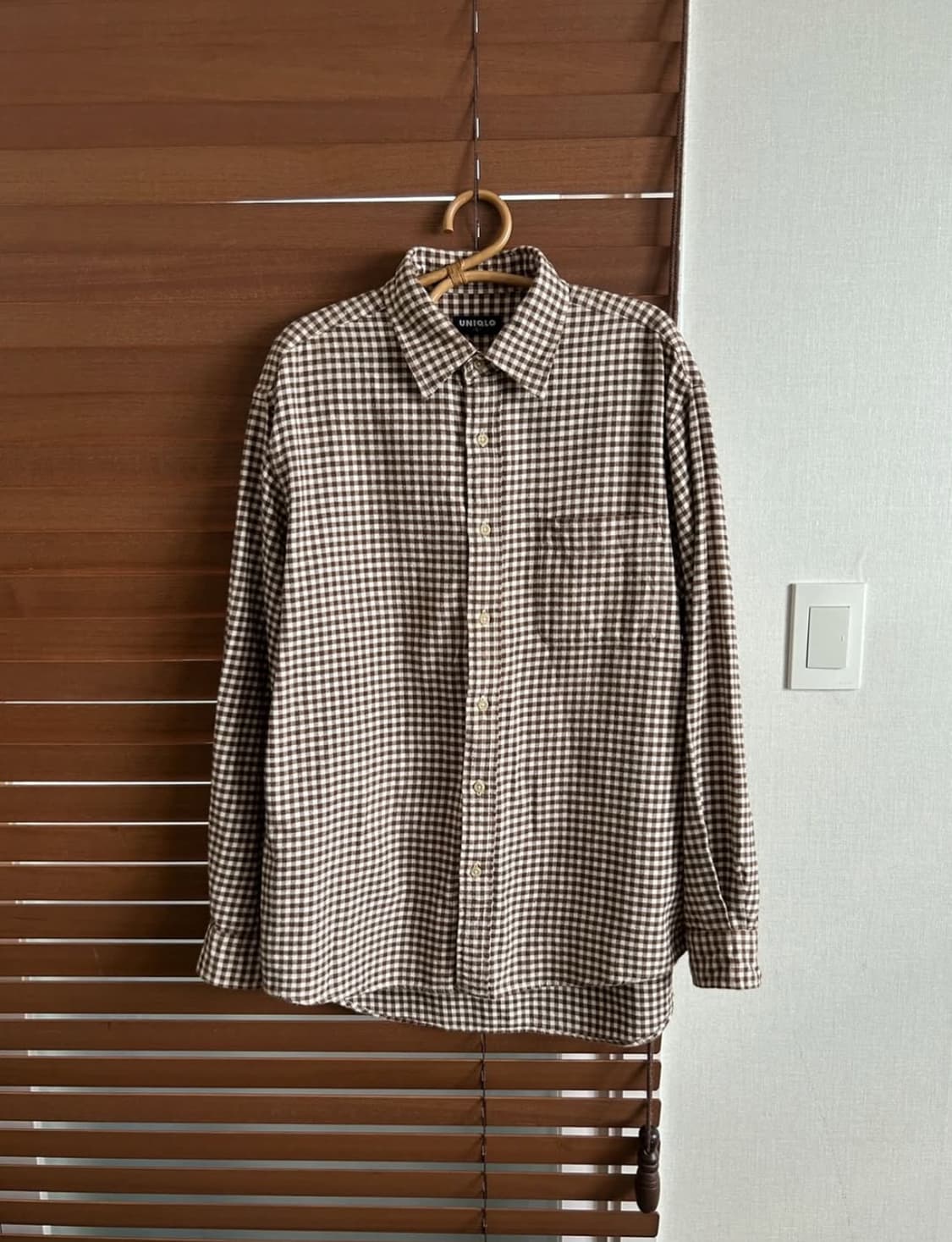 유니클로 빈티지 브라운 체크셔츠 상품이미지1