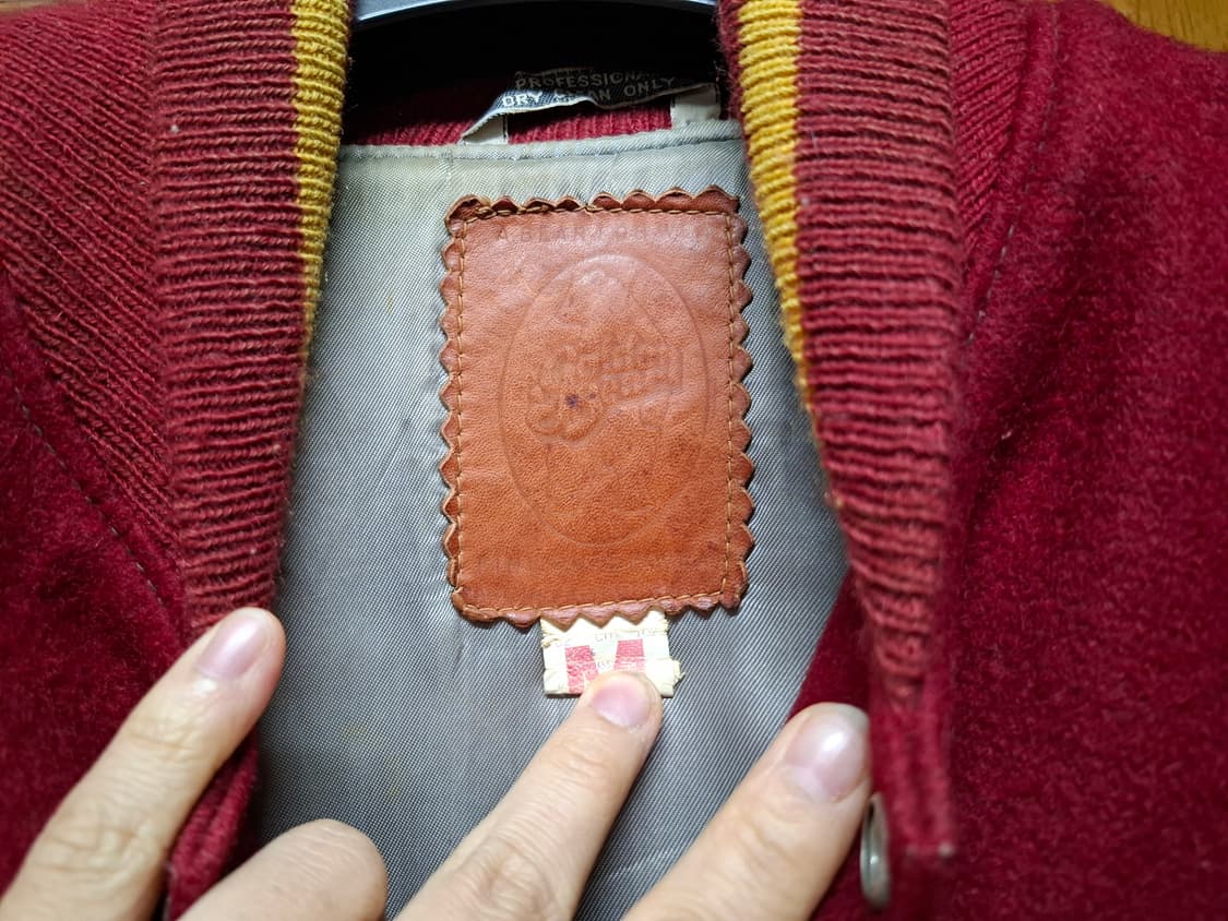 80s 골든베어 버건디 바시티 자켓 상품이미지7