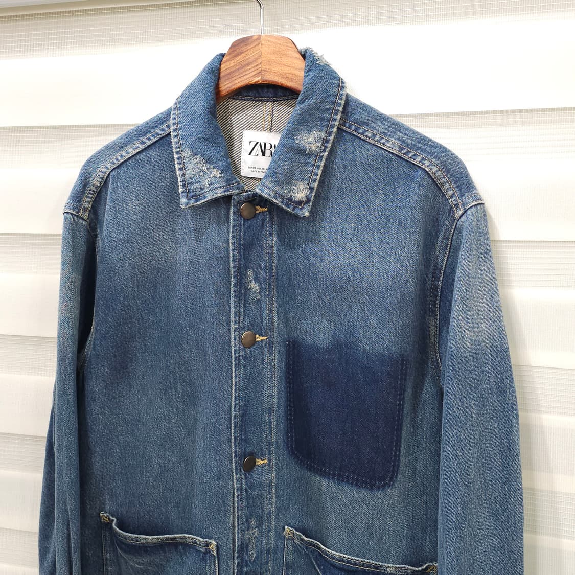 자라 빈티지가공 데님 커버올자켓- 우먼 실측확인 상품이미지2