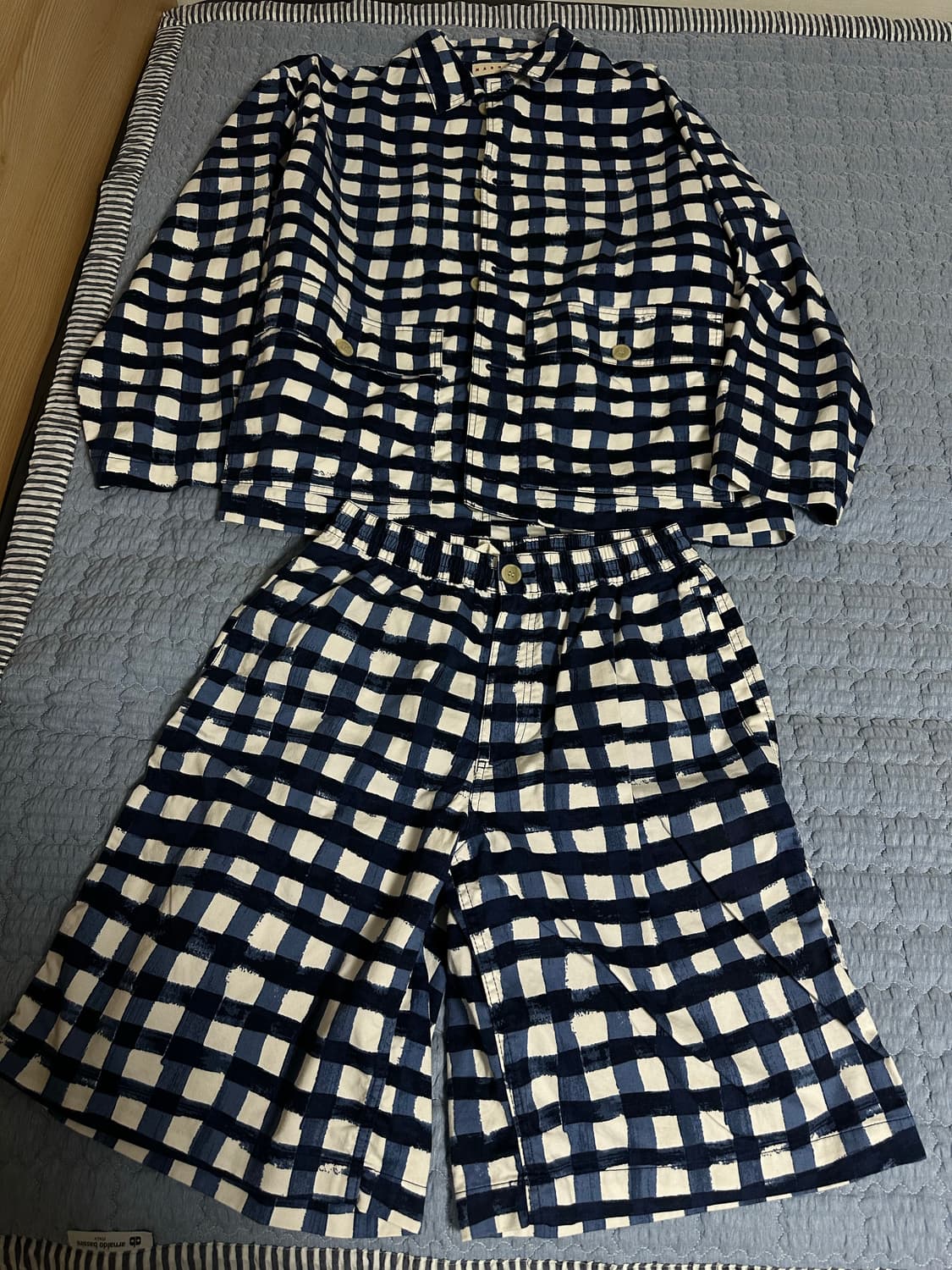 [상의XL/하의M] 유니클로 마르니 체크블록 자켓 팬츠 셋업 상품이미지1