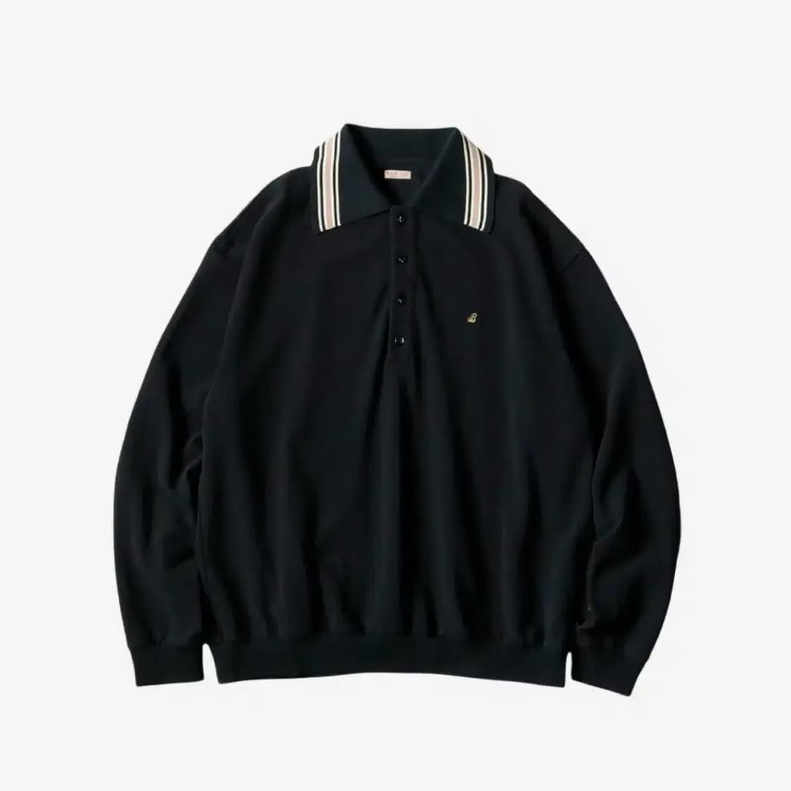 [4] 캐피탈 랭글 카라 레트로 폴로 블랙 상품이미지1