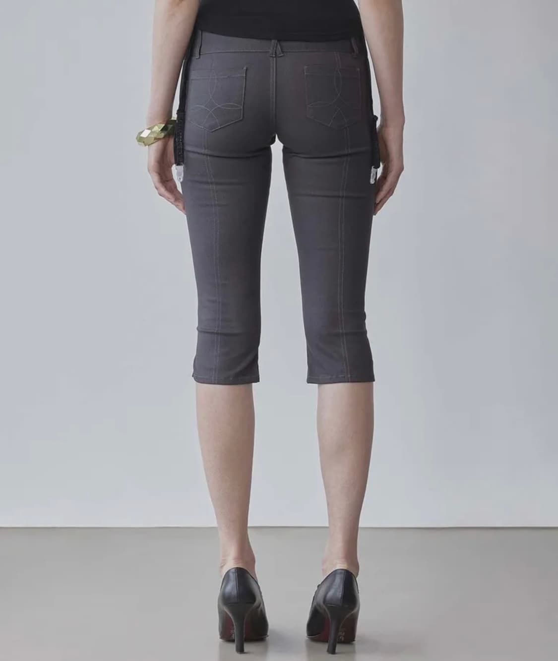 90s Cotton Capri Pants Charcoal 상품이미지2
