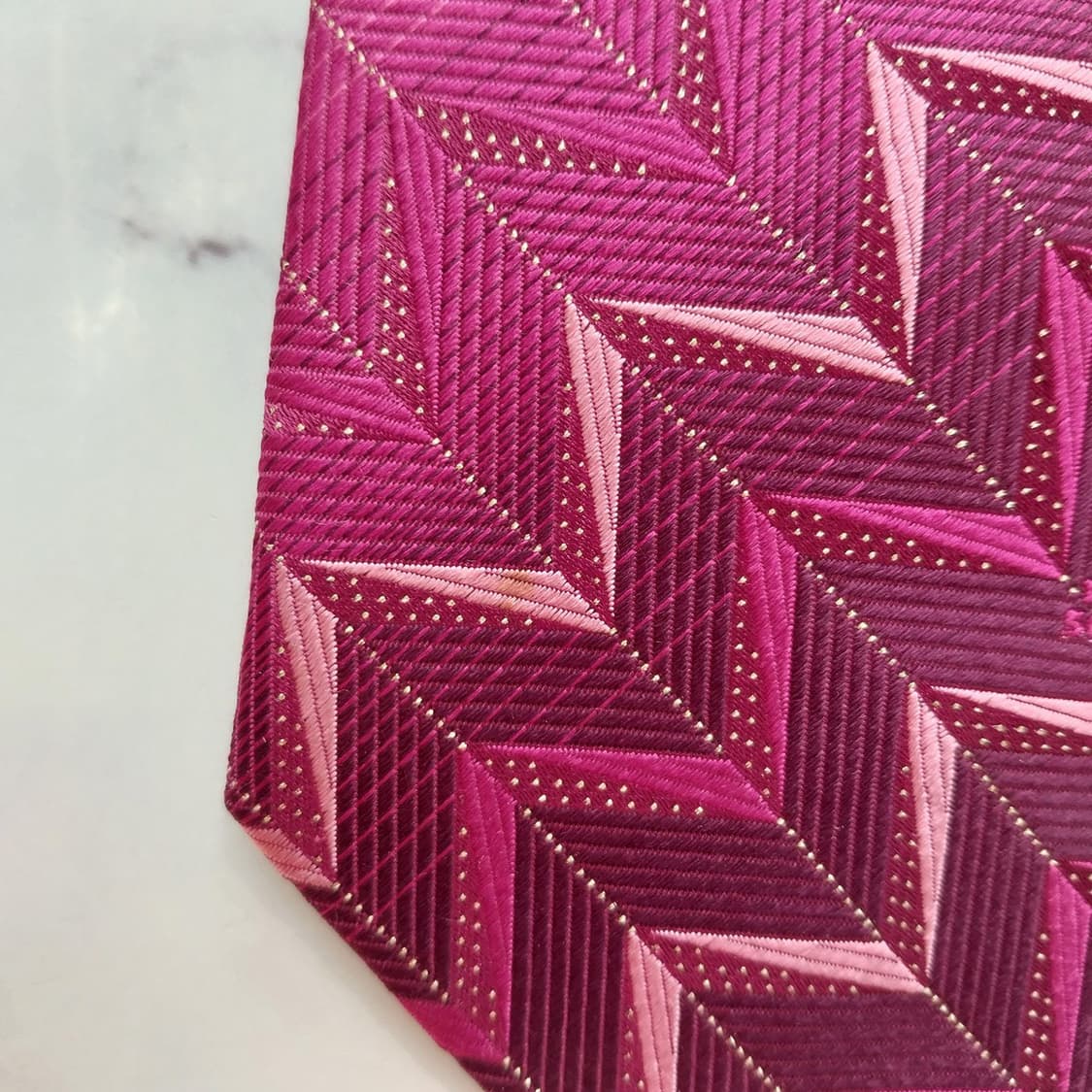 MILA SCHON 밀라숀 핑크 패턴 넥타이 9cm A등급 K2370 상품이미지9