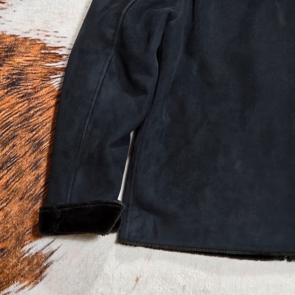 베이직 넥 버클 기모 무스탕 자켓 상품이미지6