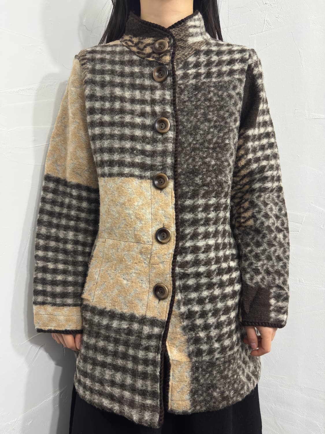 g.lu pattern button wool coat 상품이미지1