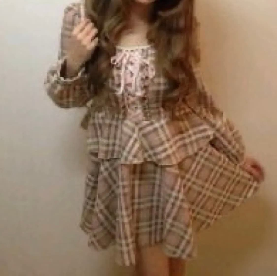 빈티지 lizlisa 리즈리사 체크 프릴 코르셋 트위드 원피스 상품이미지2