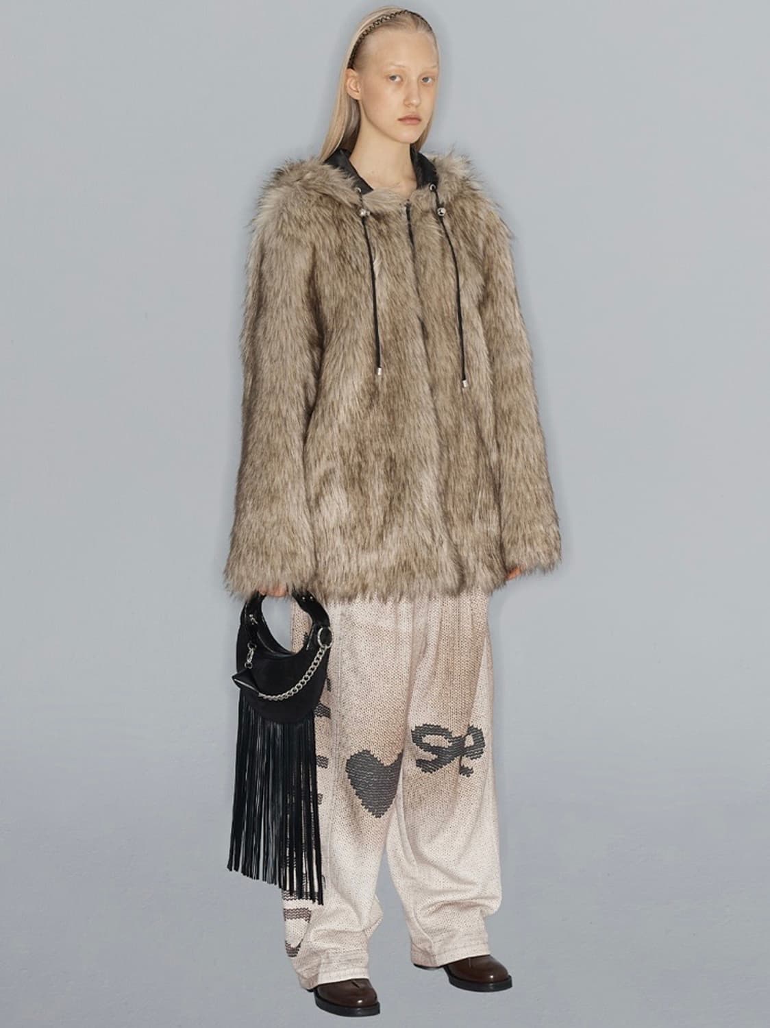 리버시블 퍼자켓 베이지 s 상품이미지1