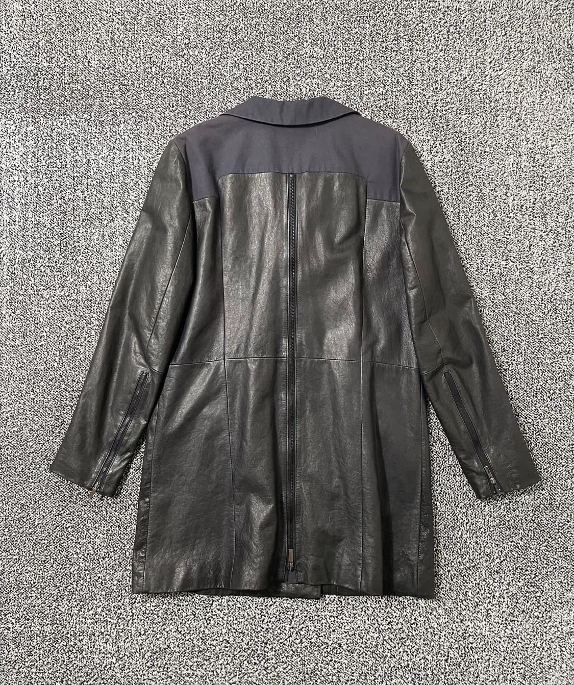 빈티지9. SJ WANI 이태리 양가죽 가죽자켓 레더 라이더 배색 상품이미지4