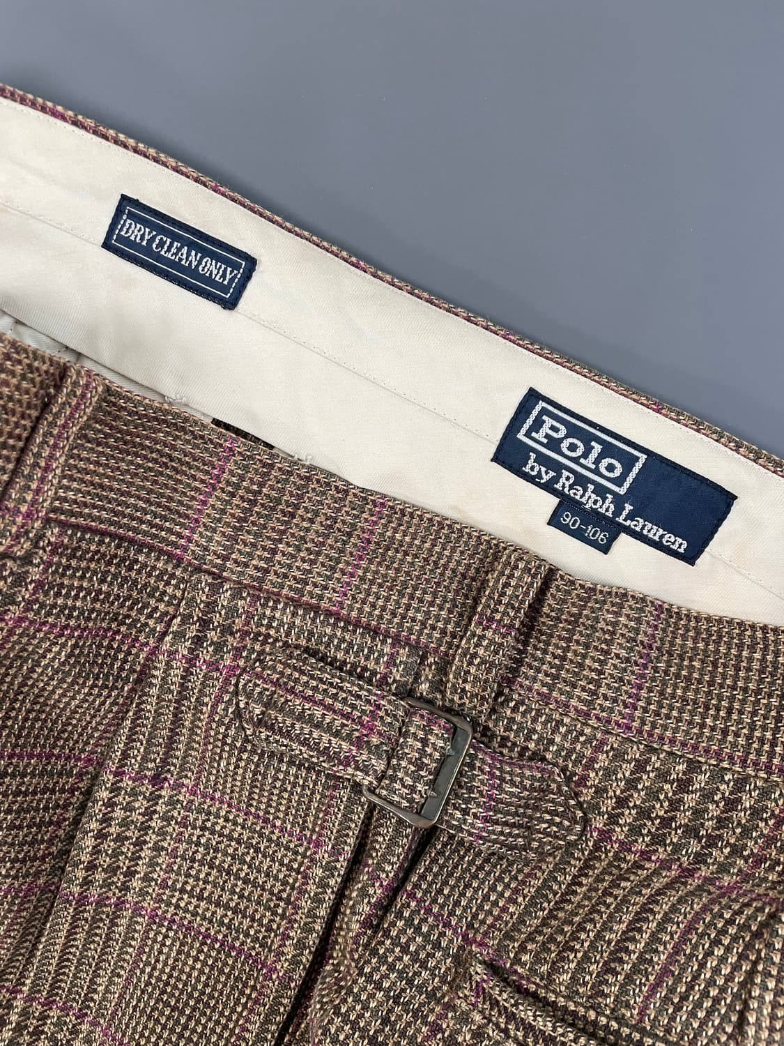 [34] 폴로랄프로렌 체크 울 서스펜서 투턱 슬랙스 팬츠 상품이미지9