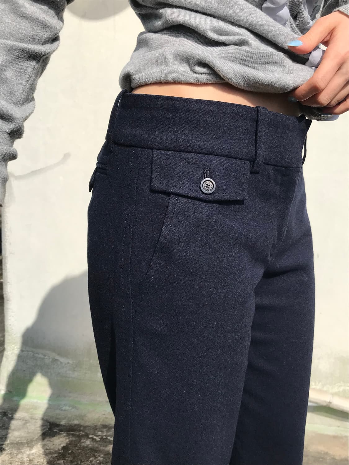 Epoca 로우라이즈 네이비 슬랙스 상품이미지1