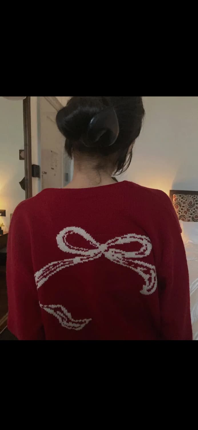 메이비베이비 [dearest] Magnolia 가디건-홀리데이레드 상품이미지3