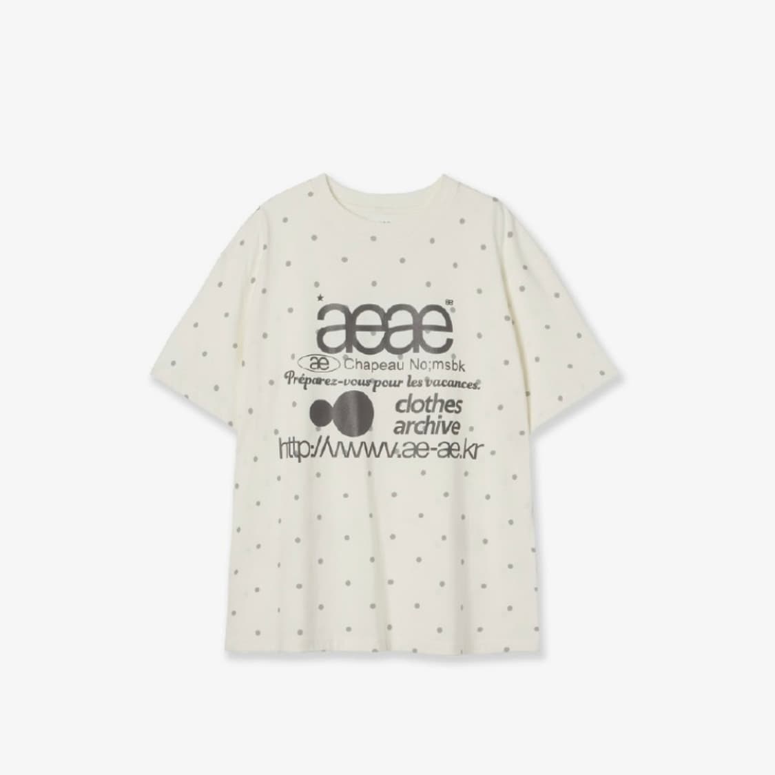 에이이에이이 WEB LOGO DOT T-SHIRTS - cream 상품이미지1