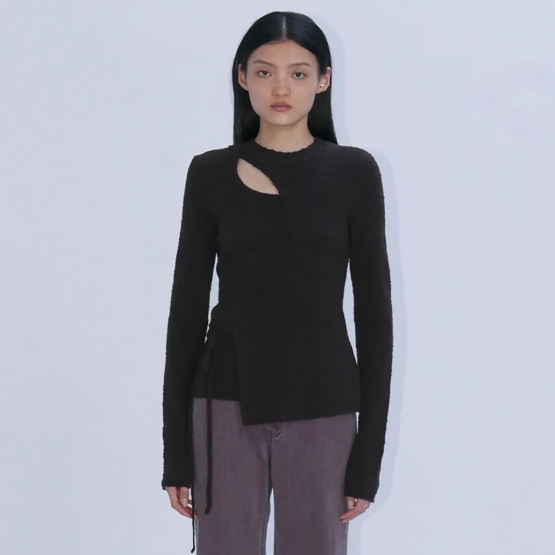 엔오르 사이드 스트링 소프트 니트 상품이미지2