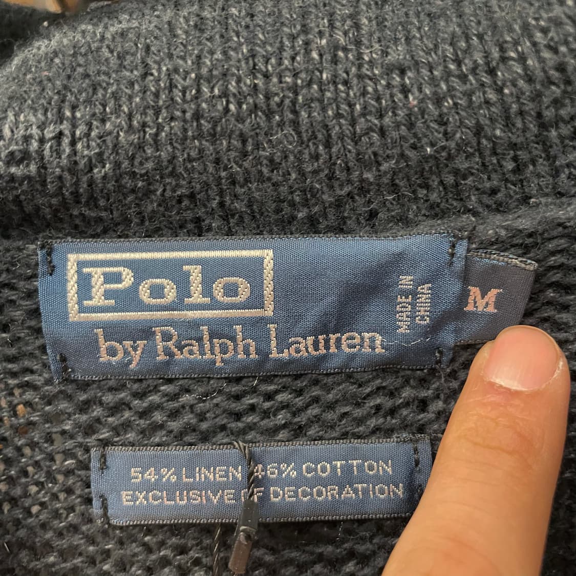 00s 폴로 랄프로렌 숄 넥 해군 앵카 자수 니트 스웨터 N28 상품이미지8