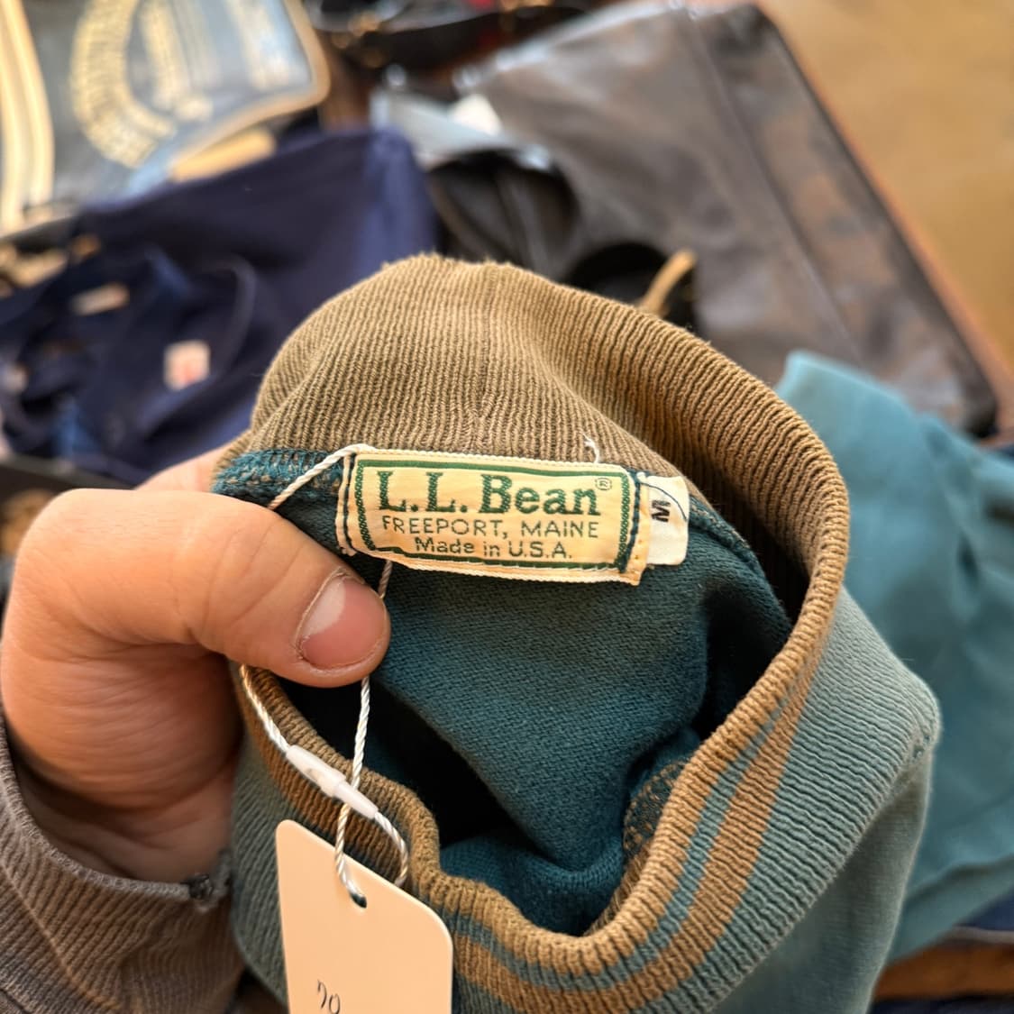 80 ~ 90S 엘엘빈 모크넥 USA M 스웻셔츠 상품이미지6