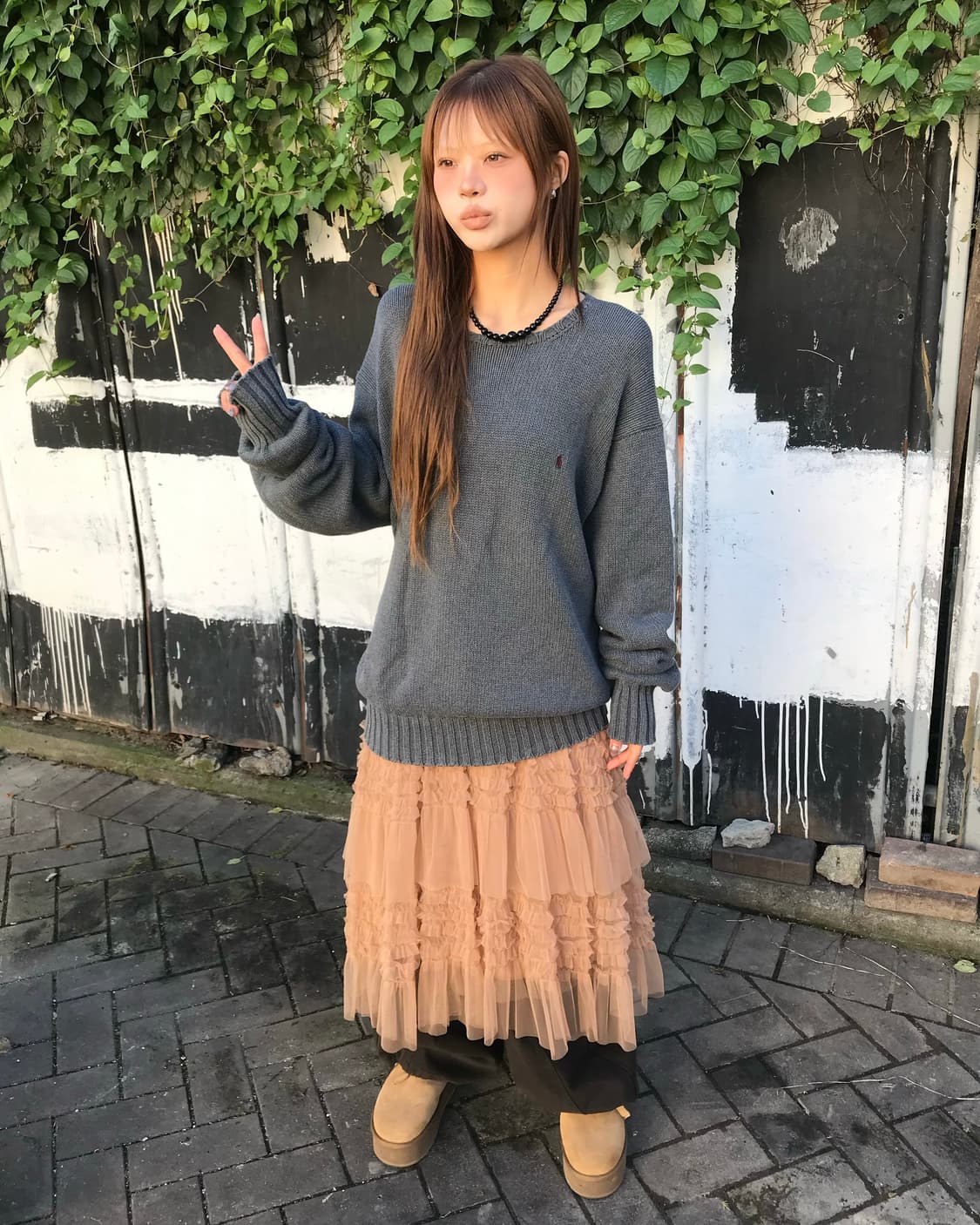 폴로 랄프로렌 그레이 코튼 니트 🍭 상품이미지3