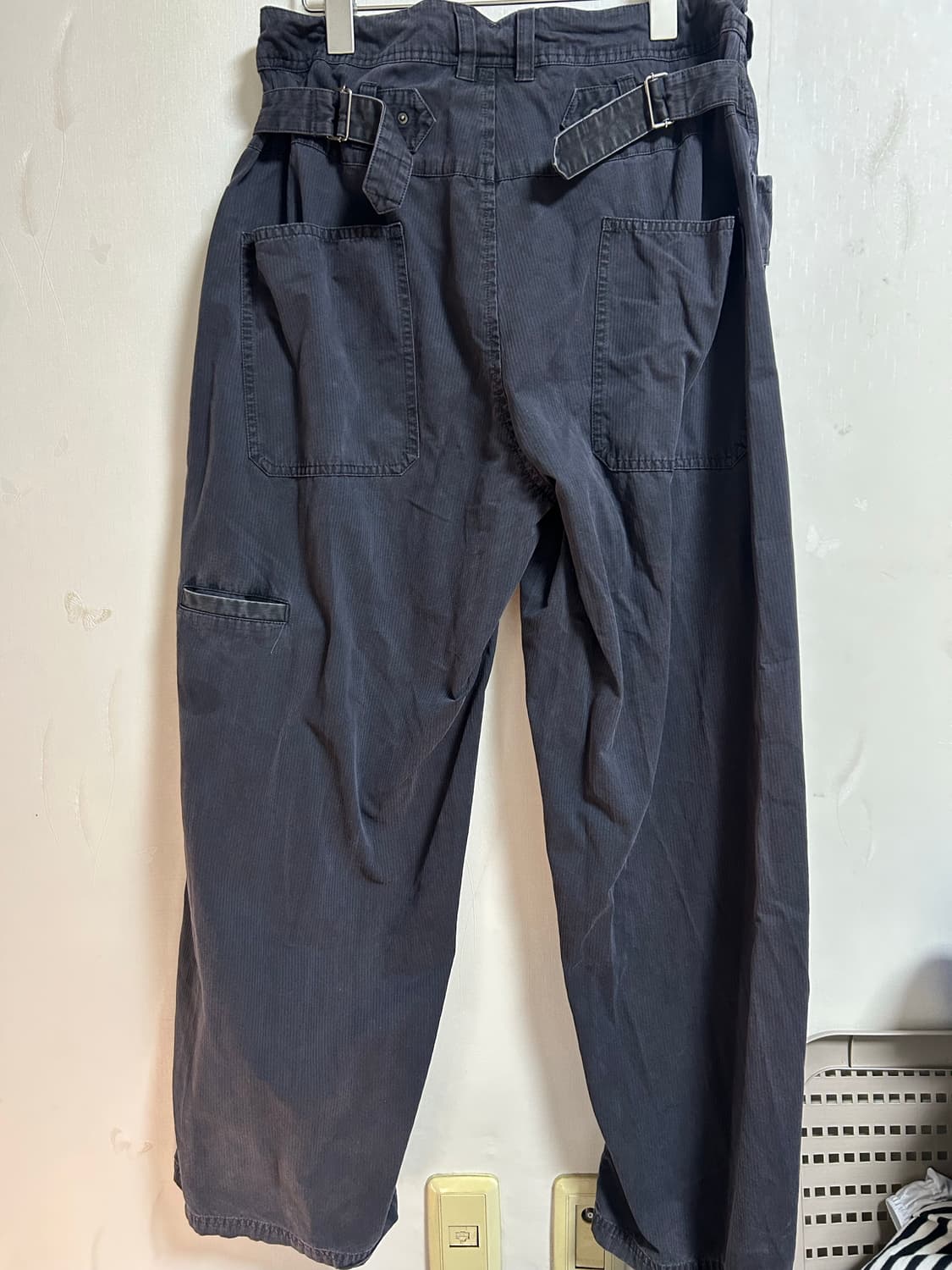 폴리테루 파라팬츠 스트라이프 다크 차콜 네이비 2 사이즈 상품이미지3