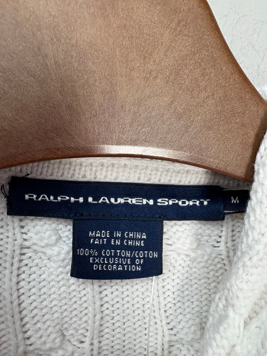 폴로랄프로렌 스포츠 포니로고 화이트 케이블 니트 후드집업 A2800 상품이미지5