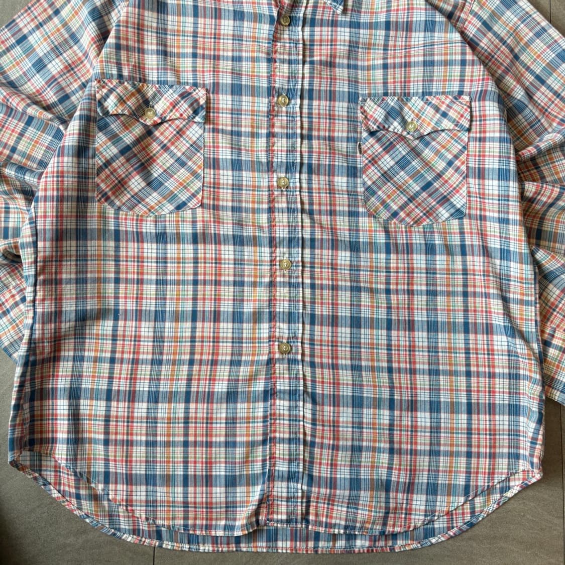80년대 미국 생산 리바이스 체크 셔츠 상품이미지4