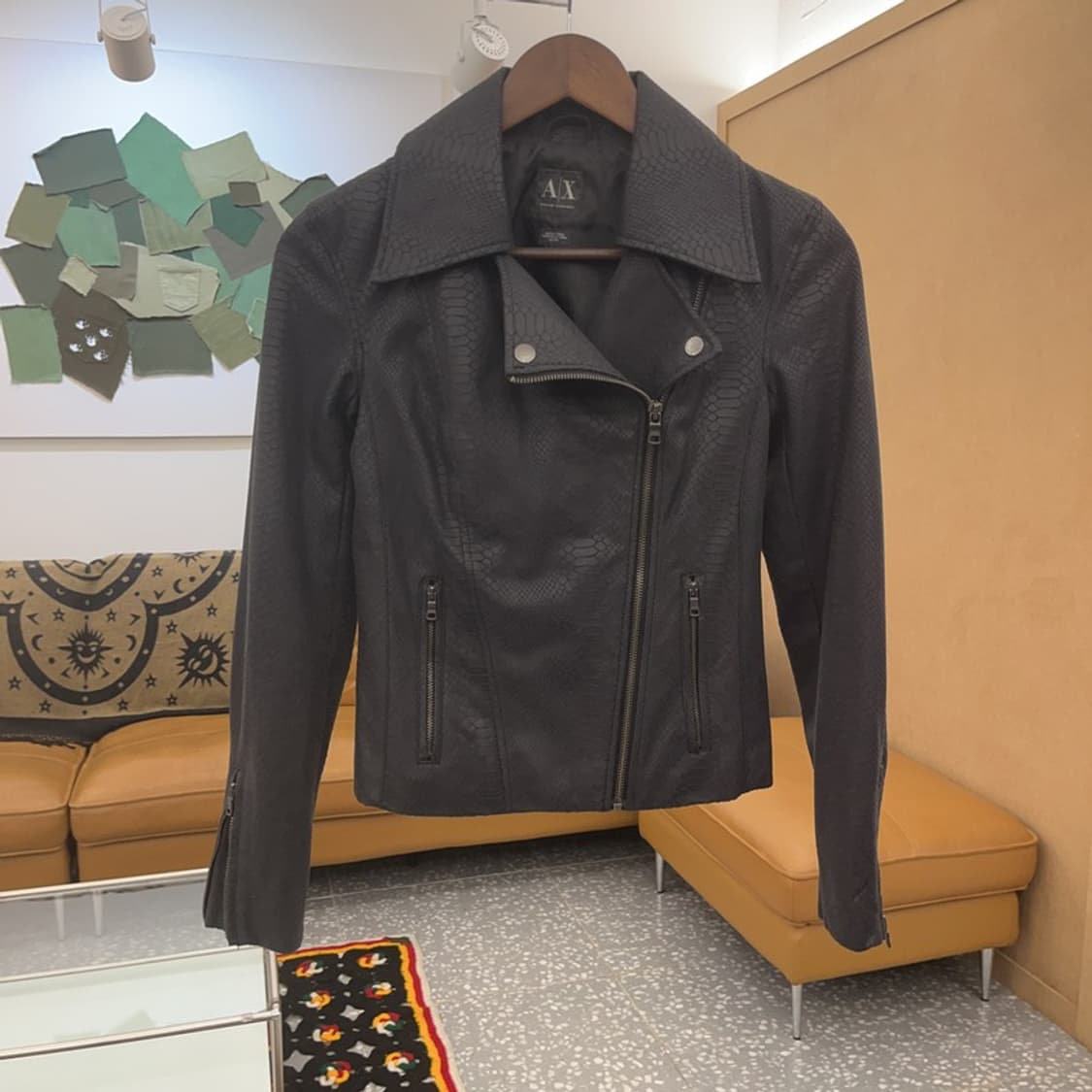 아르마니 익스체인지 락시크 뱀피 라이더 자켓 XS C07421 상품이미지3