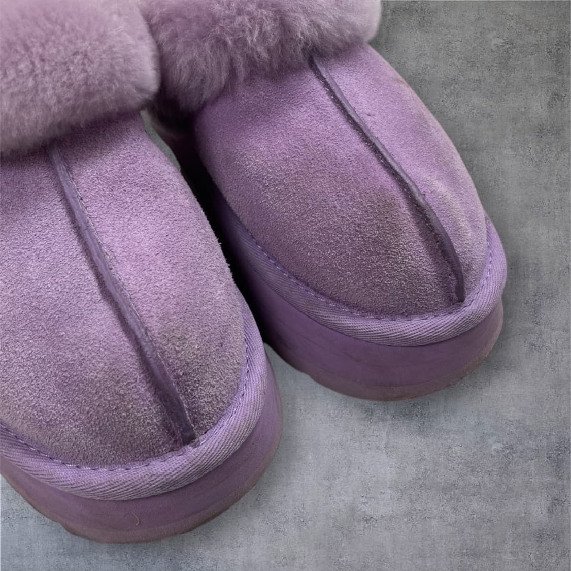 어그 Ugg 디스케트 라벤더 퍼플 퍼 굽 슬리퍼 EU37 상품이미지5