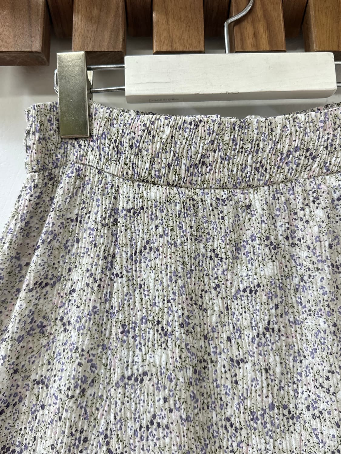 일본빈티지 MAJESTIC LEGON 잔꽃패턴 셔링 크링클플레어 스커트 상품이미지3