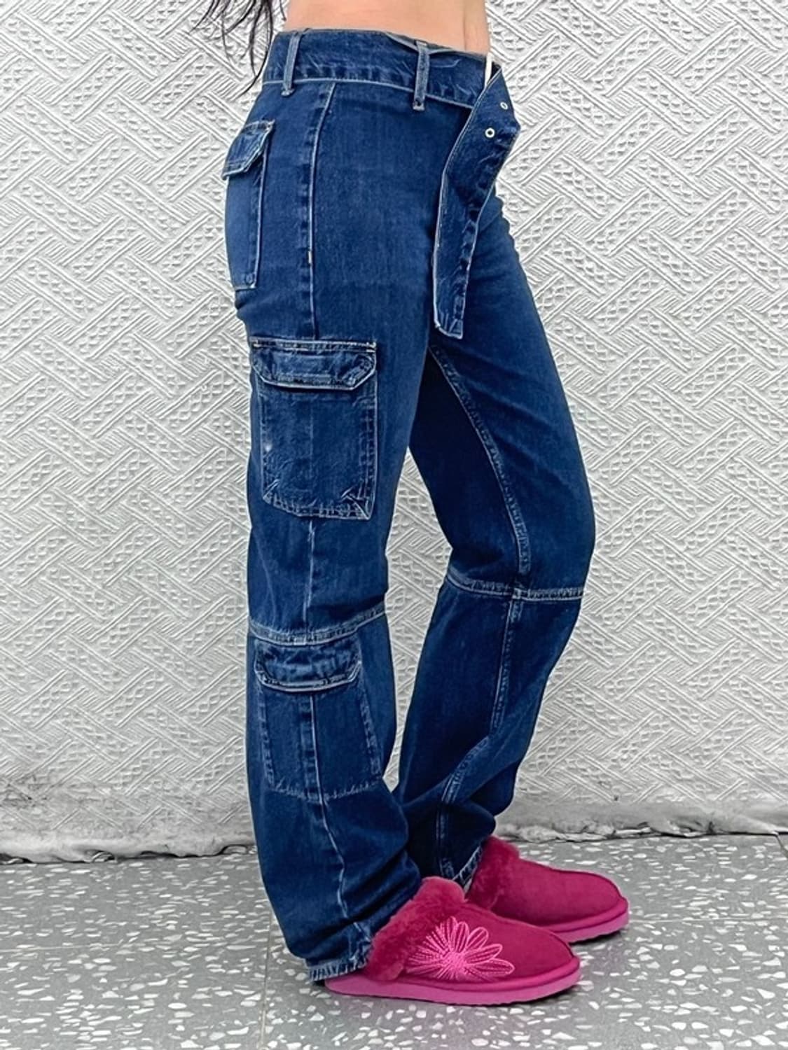 자라 빈티지 미드라이즈 벨티드 데님 카고팬츠 26인치 C07834 상품이미지2