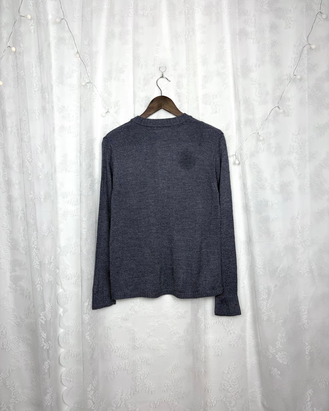 Button-front henley knit cardigan(blue) 상품이미지5