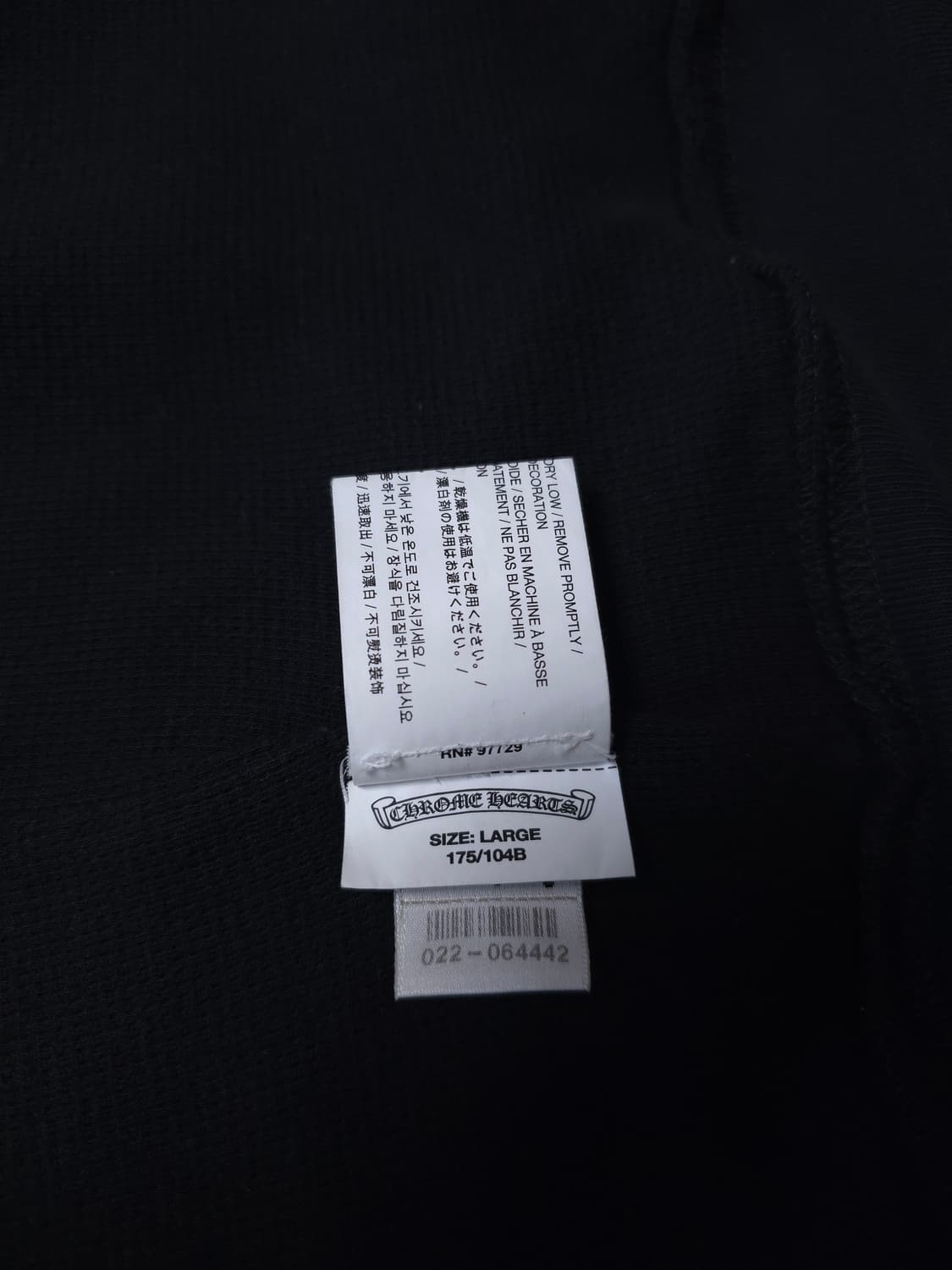 [L] 크롬하츠 홀스슈 플로랄 헤비웨이트 후드집업 블랙 상품이미지8