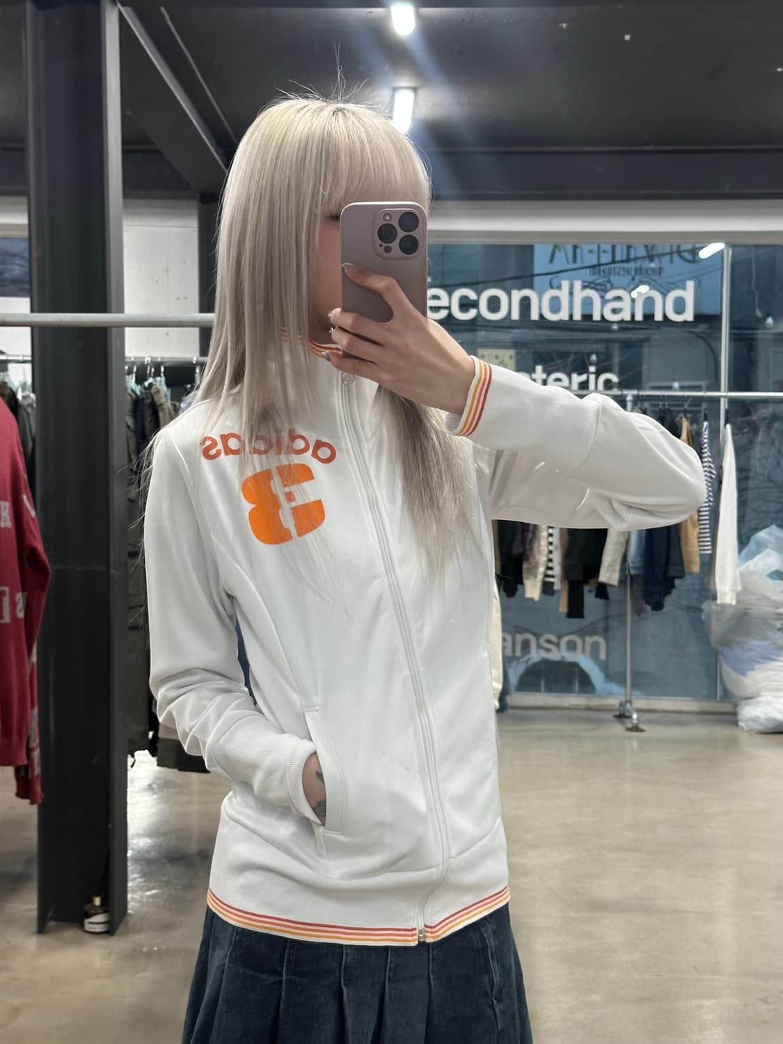 아디다스 오렌지 매쉬 트랙 자켓 상품이미지2