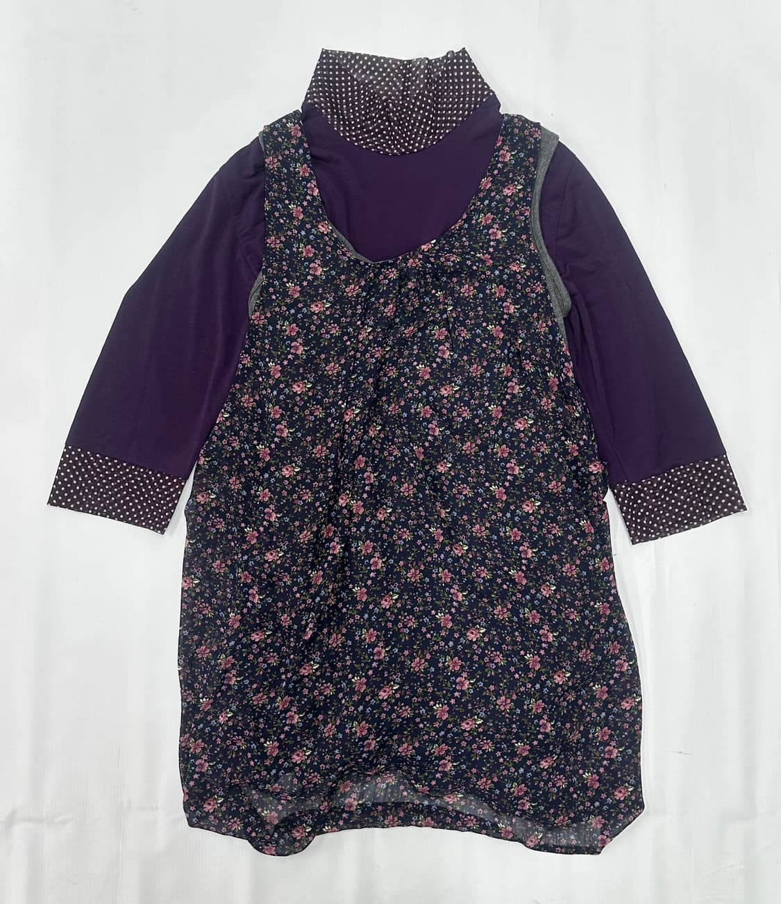 🍇하구미의 에스닉 포도맛 모리걸 상의코디세트🍇 레이어드 블라우스 상품이미지2